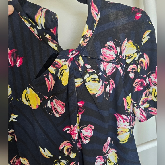 Banana Republic Floral Black Dress Size 12 Casual Feminine Classic - Picture 6 of 11